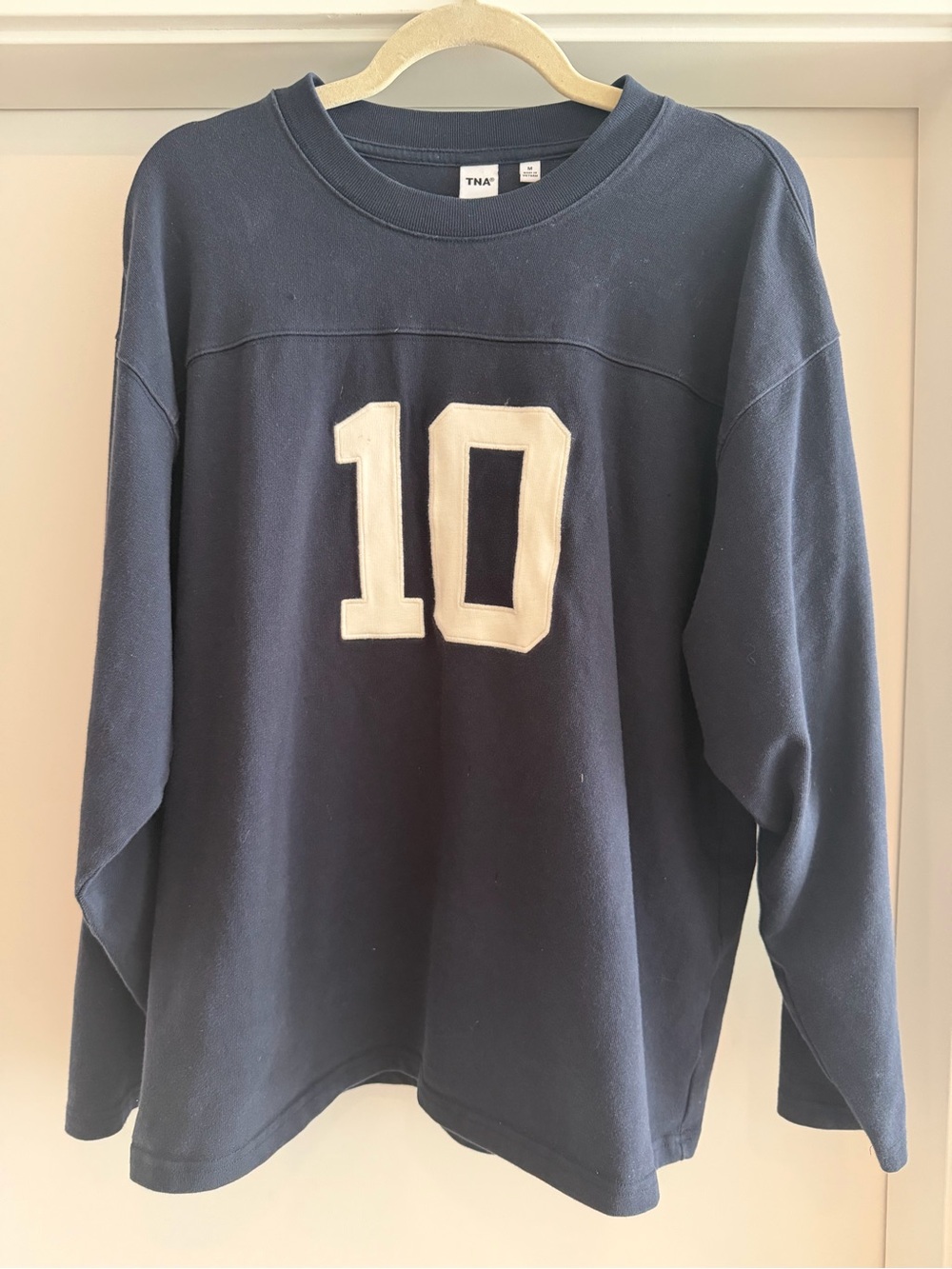 Aritzia TNA Navy Ribbed Crewneck Sweatshirt